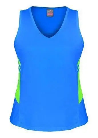 Aussie Pacific Ladies Tasman Singlet 2111 Casual Wear Aussie Pacific Cyan/Neon Green 4
